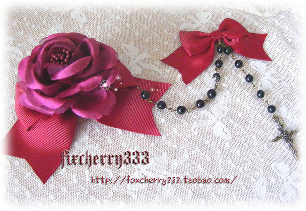Sweet Rose and Bow Hairpin Set -In Stock