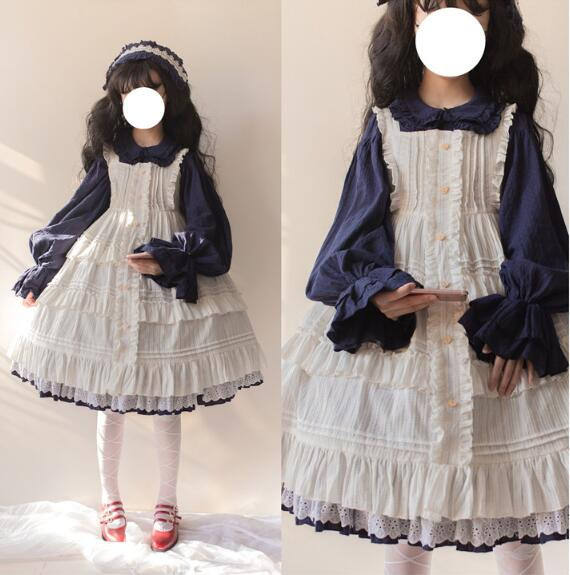 Vintage Unicolor Lolita OP + Surface Dress - Pre-order Closed