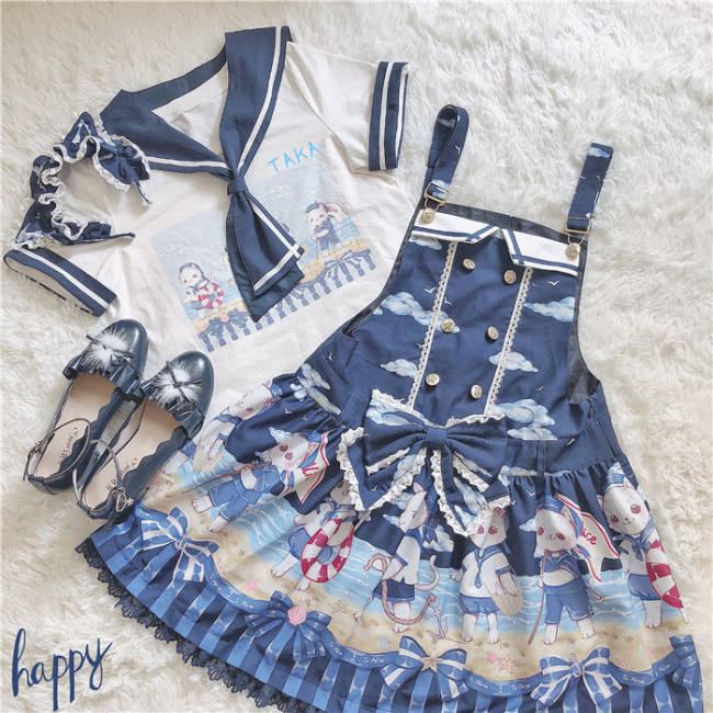 Tommy Bear ~ Kitty Sailor Cute Lolita JSK