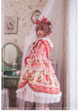 Strawberry Angel ~Sweet Lolita Printed OP Dress for New Year -Pre-order Closed