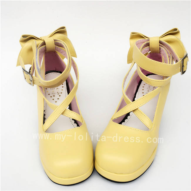 Red Bow Lolita Shoes for Girls