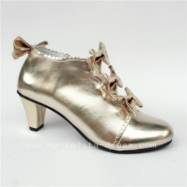 Sweet Girl's Four Bows Lolita Heels Shoes