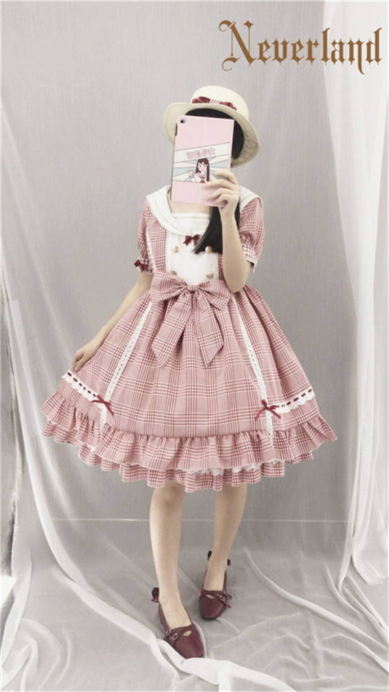 Not Stripe~ Sweet Gingham Lolita OP Dress off