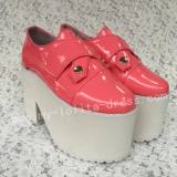 Sweet Glossy Watermelon Red Lolita Heels High Platform