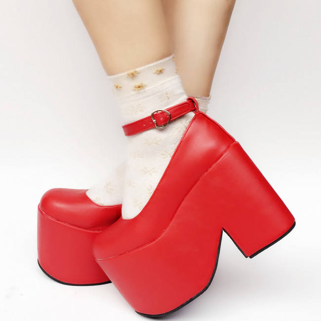 Lady's Sweet Cream White Lolita High Platform