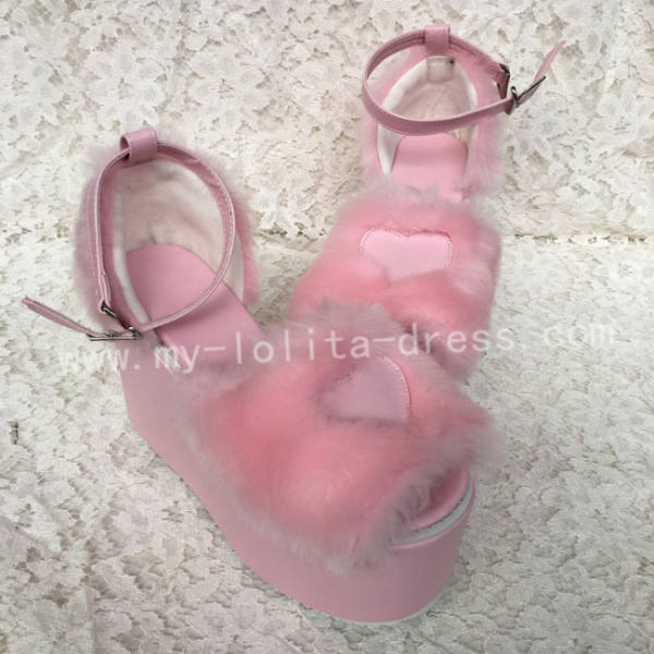 Sweet Pink Lolita Sandals with Platform