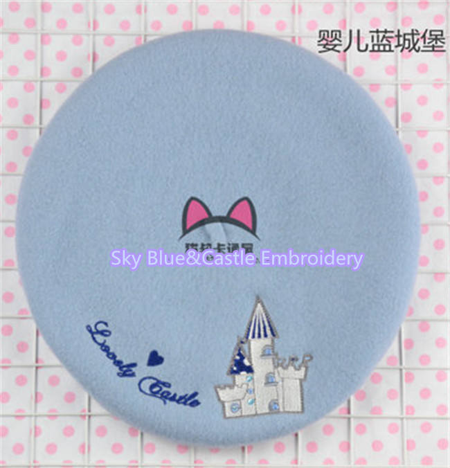 Swimmer Wool Sweet Embroidery Lolita Beret In Stock