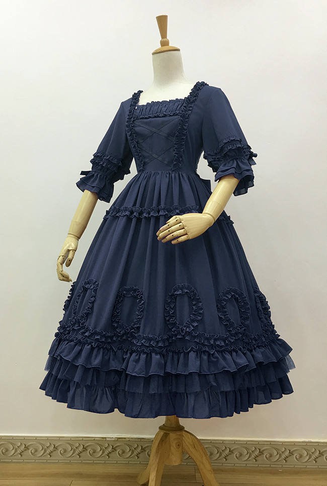 Little Dipper Tasya~ Chiffon Lolita Med-length OP Dress -Ready Made