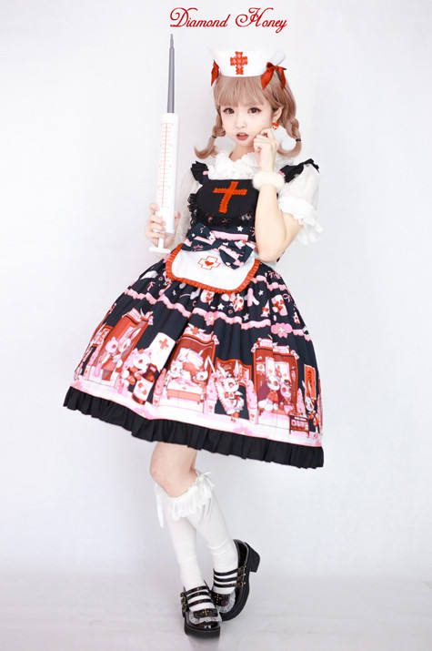 Doll Hospital~ Lolita Printed JSK Dress -out