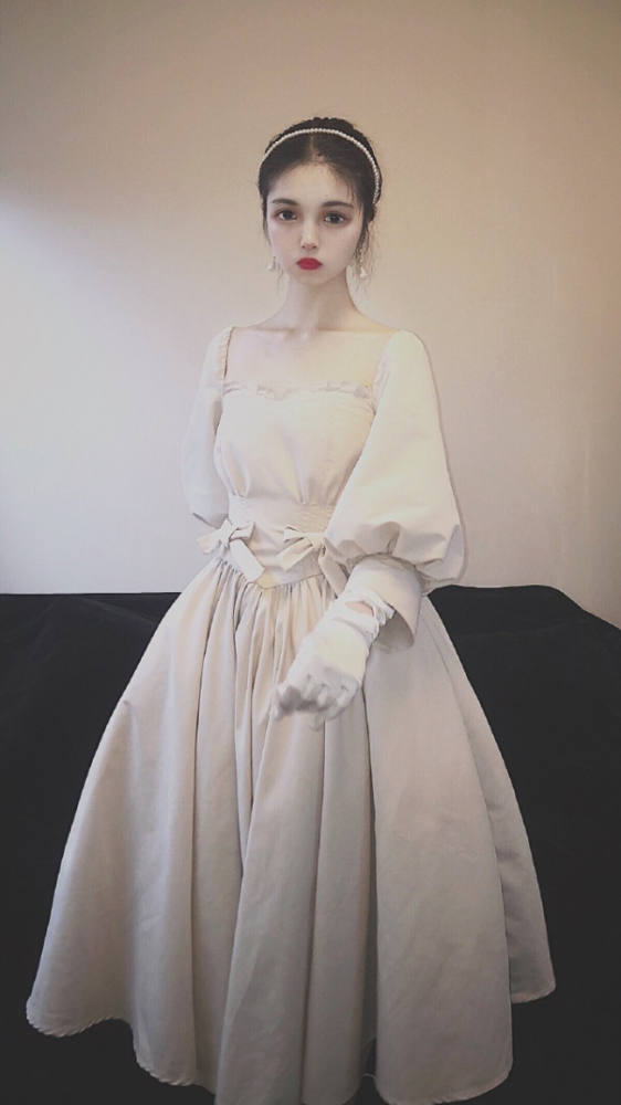 Gem Manor ~Elegant Vintage Lolita OP -Apricot L Size In Stock