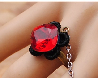 14 Gauge 9/16 Red Rose Flower and Gun Barbell Nipple Ring Set