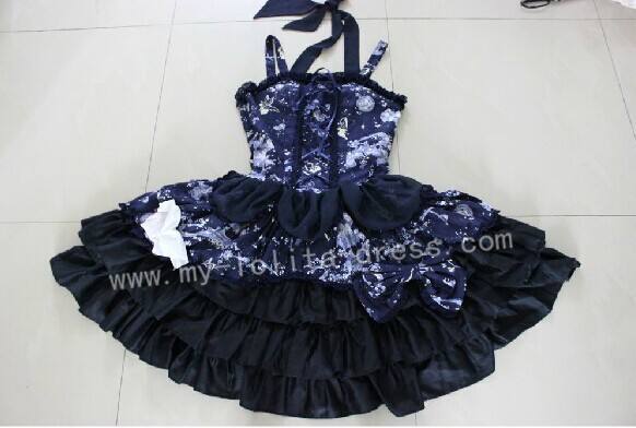 (Replica)Night Fairy Fantasy Sweet Navy Blue Lolita Jumper Dress -out