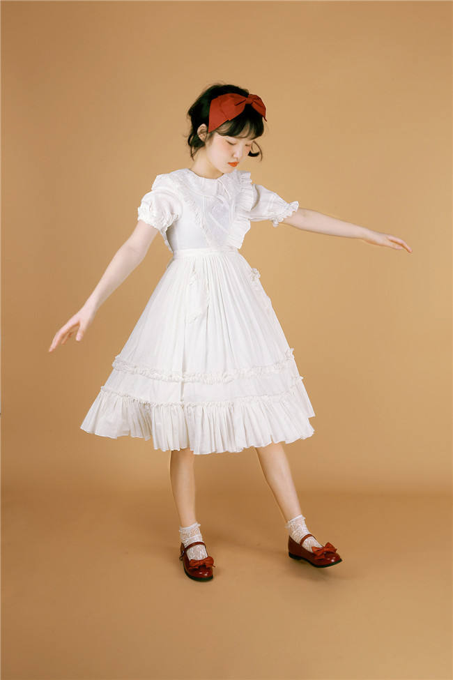 Peach Heart~ Sweet Lolita Short Sleeves OP -Pre-order Closed