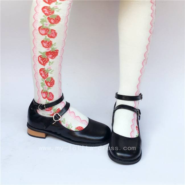 Coffee Low Heels Lolita Shoes