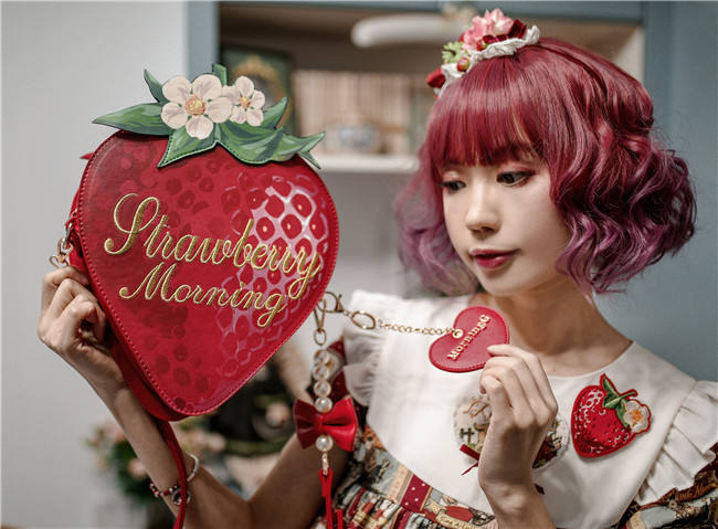 A Strawberry~Sweet Bows Lolita cross bag -Ready Made