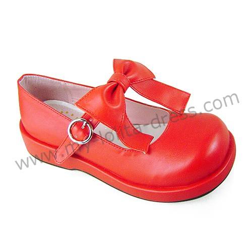 Red Bows Lolita Flats Shoes