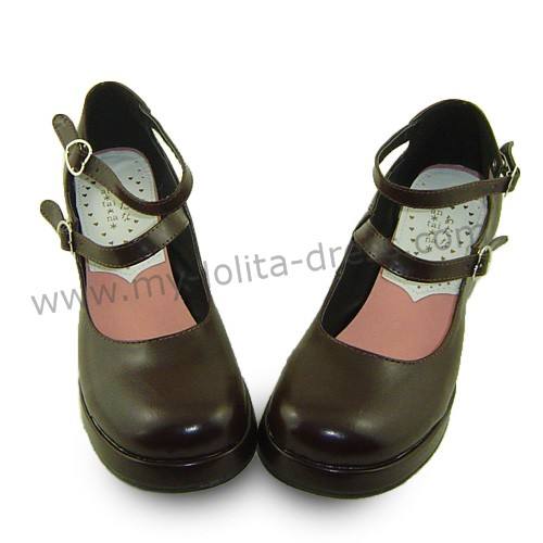 Coffee Low Heels Lolita Shoes
