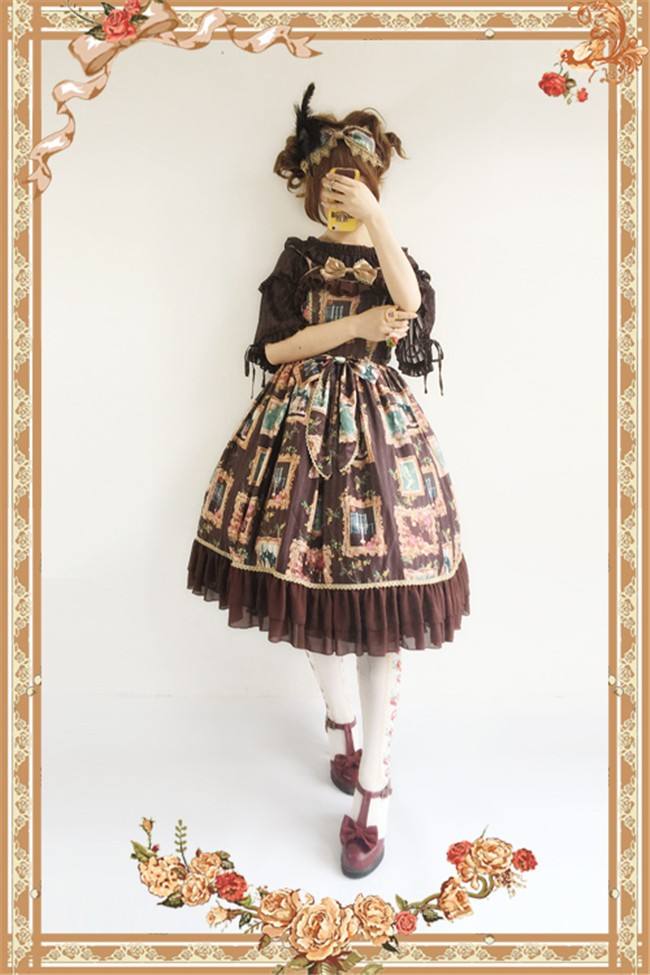 Still Life Picture Frame~ Lolita Printed JSK Dress -out