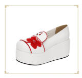 Angelic Imprint- Sweet Double Bows Embroidery Round Toes Qi Lolita High Platform Shoes