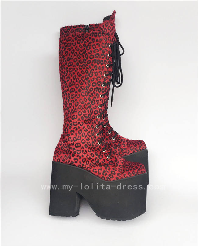 Beautiful White Matte Lace-up Knee Lolita High Boots