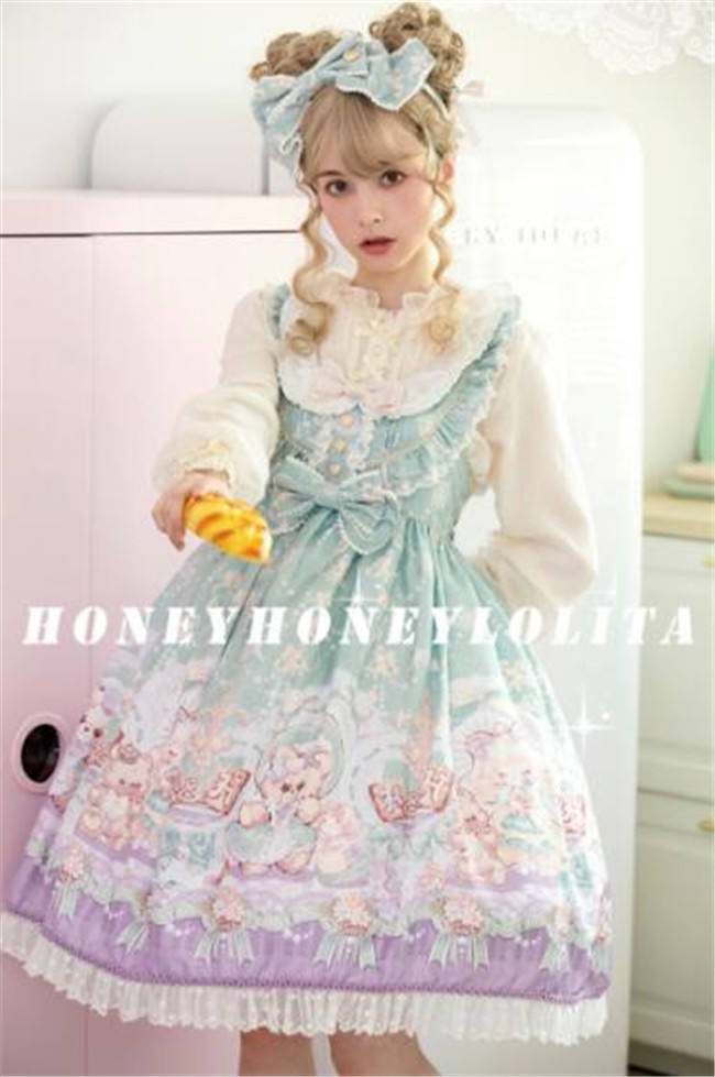 Doll and Bear Dance Series~Sweet Lolita Jumper/Skirt -Ready Made
