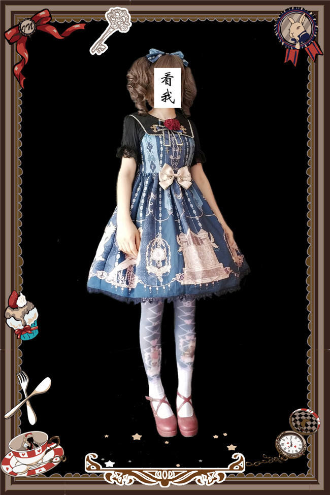 The Bell From Paradise~ Lolita Printed JSK+Headbow -Ready Made