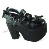 Black Bows High Platform Lolita Shoes