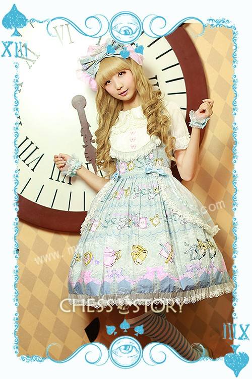 Chess Story Alice's Mad Tea Party Sweet Lolita Jumper Dress
