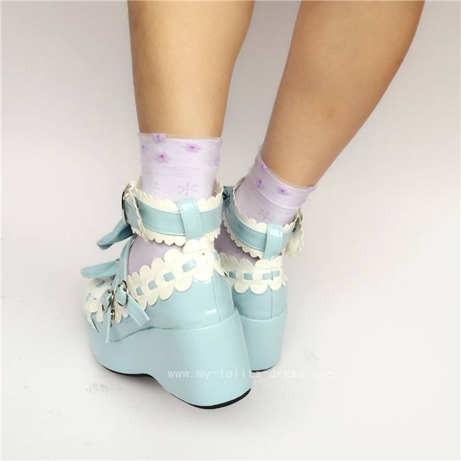 Sweet Red Whtie Lolita High Platform