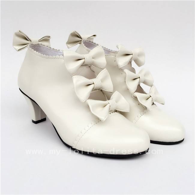 Sweet Girl's Four Bows Lolita Heels Shoes