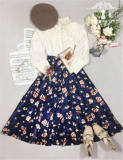 Sweet Flowers Velvet Lolita Skirt - OUT