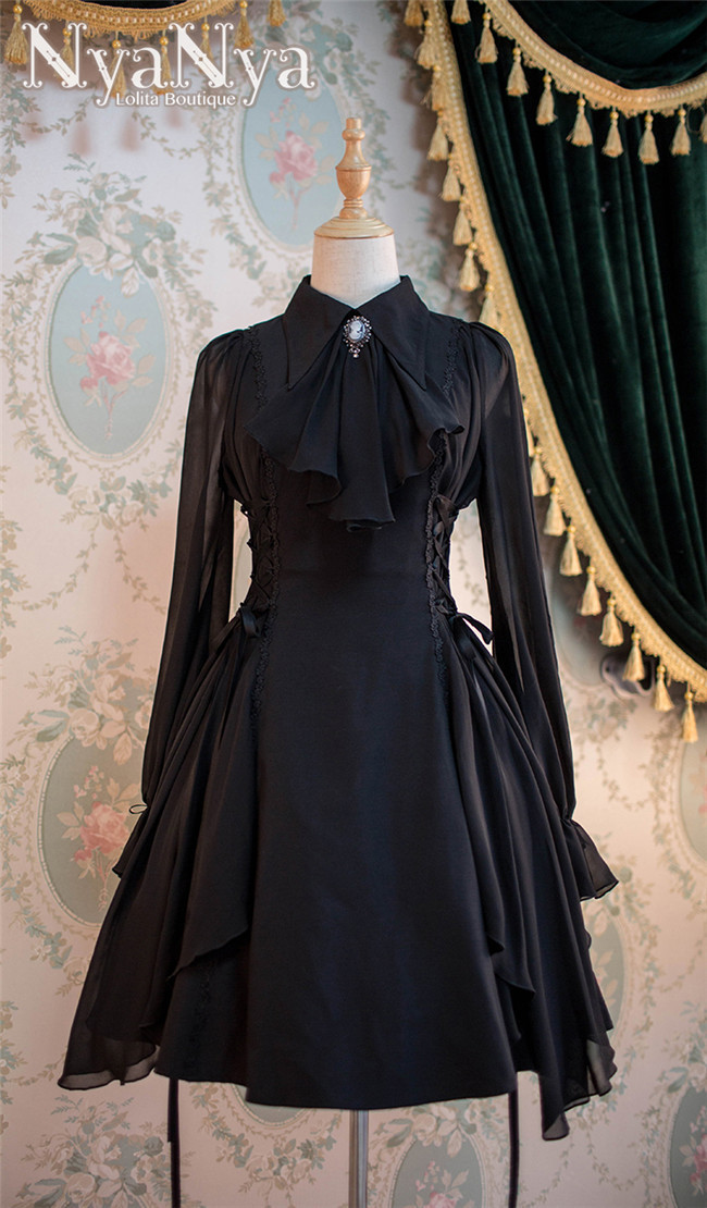 To Lenore~ Gothic Lolita Long Sleeves OP Dress$82.99