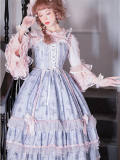 Cream Mille Crepes Vintage Lolita JSK(Long Version Available) - In Stock