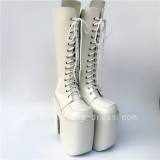 Beautiful White Lace-up Lolita High Boots O