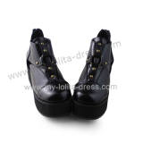 Matte Black Slipping Sole Punk Lolita Shoes
