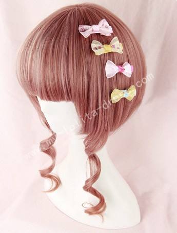 Red Brown Face Framing Ponytail Bun Lolita Wig
