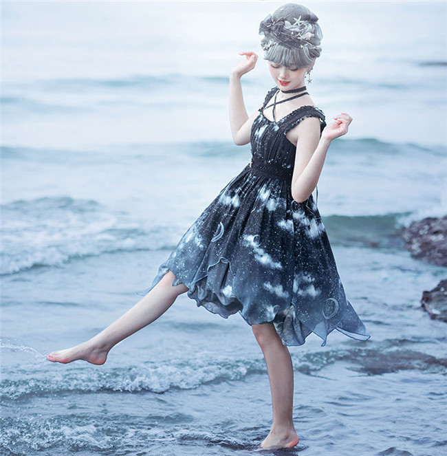 LA LAERS ~The Starry Night~ Lolita Printed JSK Short/Long