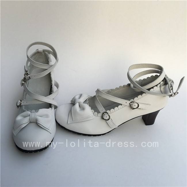 Classic Tea Party Shoes Purple Bow Lolita