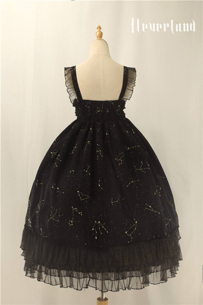 Fly Me to Polaris~Chiffon Constellation Gold-stamping Lolita JSK