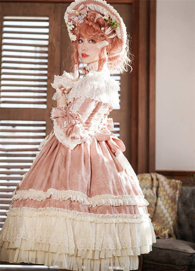 Moira~ Lolita Short Sleeves OP Dress -Sax Size XL In Stock