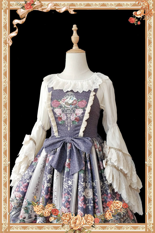 Royal Mural~ Sweet Lolita Printed JSK+Headbow-Ready Made
