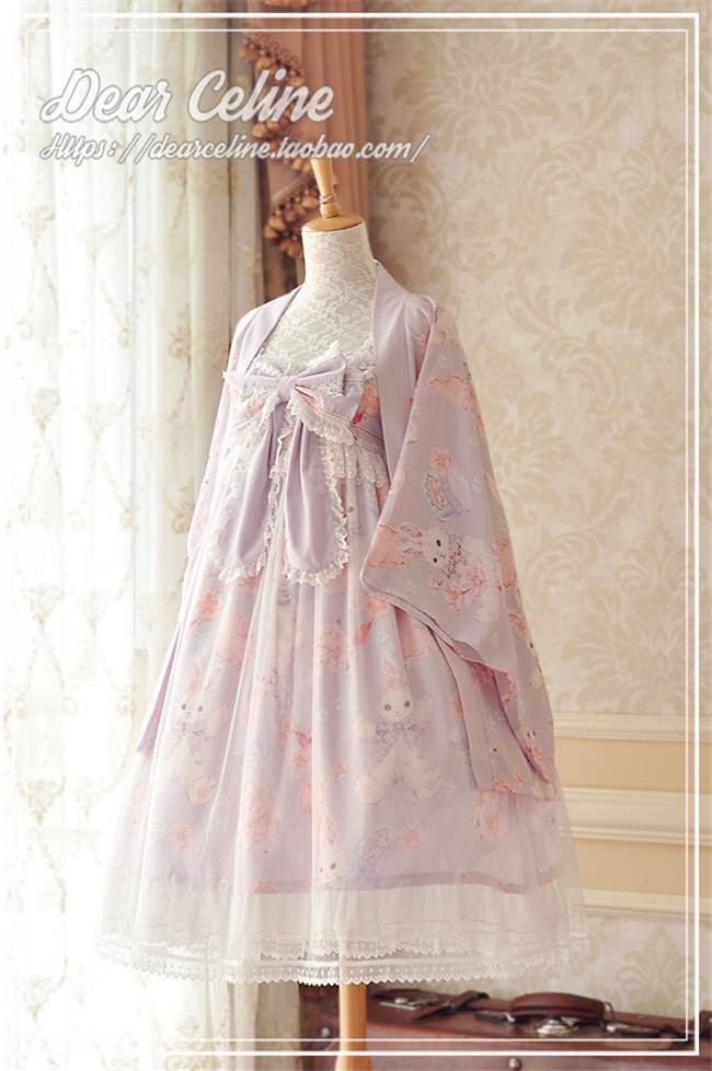 Dear Celine ~Sakura Rabbit~ High Waist Lolita JSK -Ready Made