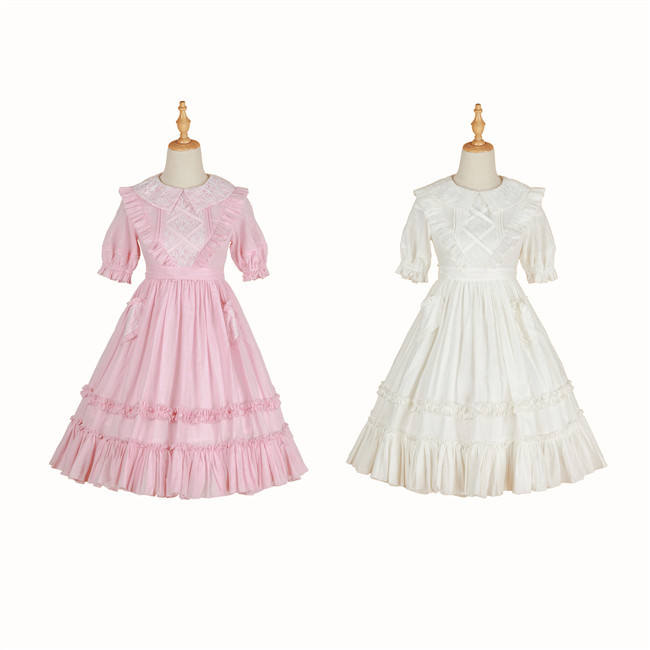 Peach Heart~ Sweet Lolita Short Sleeves OP -Pre-order Closed