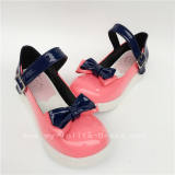 Sweet Girl's Watermelon Red with Royal Blue Lolita Shoes