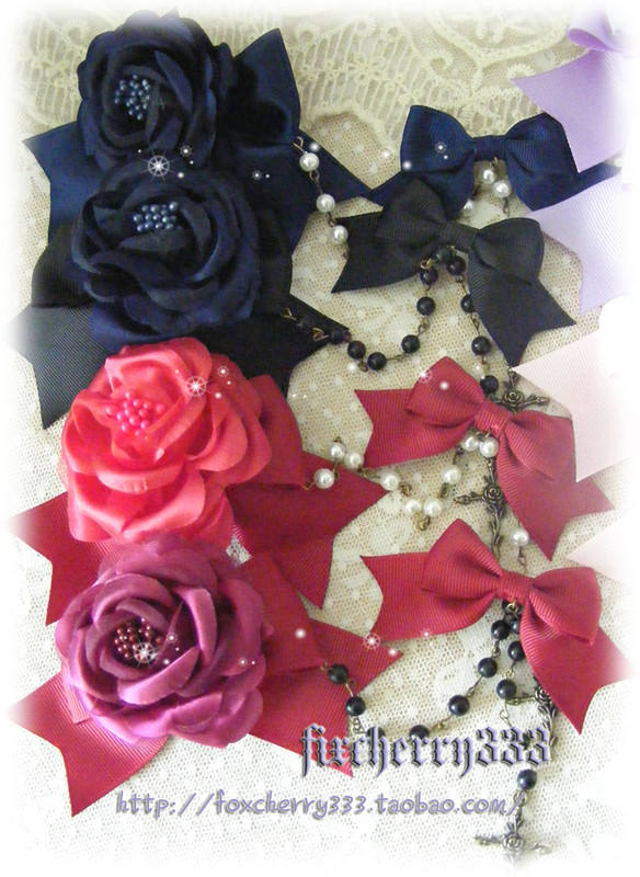 Sweet Rose and Bow Hairpin Set -In Stock