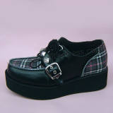 Black Gingham Lolita Shoes