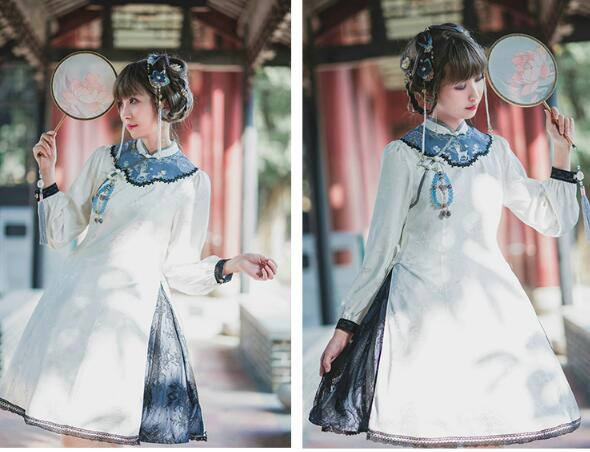 Hole Fairy Guide~ Qi Lolita OP Dress -Ready Made