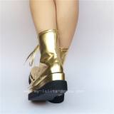 Sweet Glossy Gold Lolita Boots High Platform O