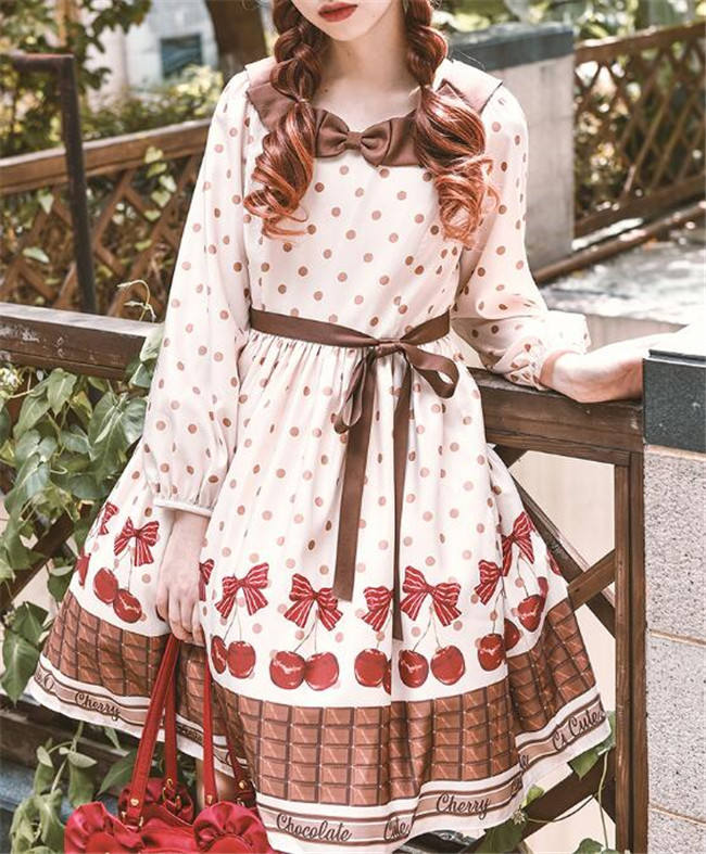 Cherry Chocolate~ Sweet Lolita OP/JSK -Pre-order Closed