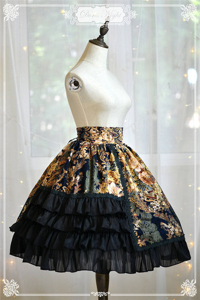 The Night Rose~ Pure Cotton Jacquard Lolita Skirt